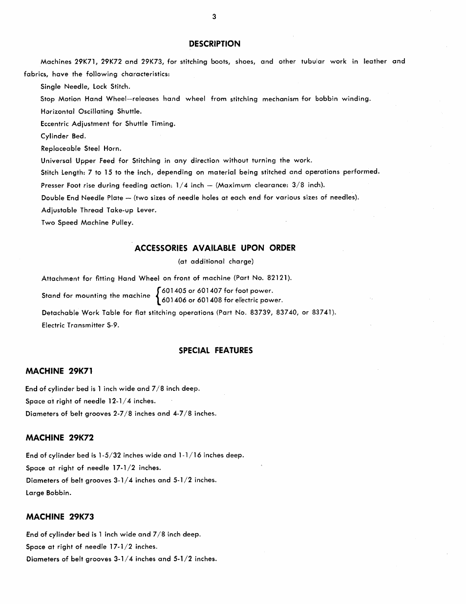 SINGER 29K73 User Manual | Page 5 / 50