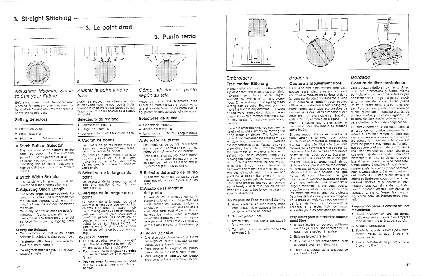 Embroidery, Broderie, Bordado | Free-motion stitctiing, Couture à mouvement libre, Costura de libre movimiento | SINGER 3015 User Manual | Page 39 / 68