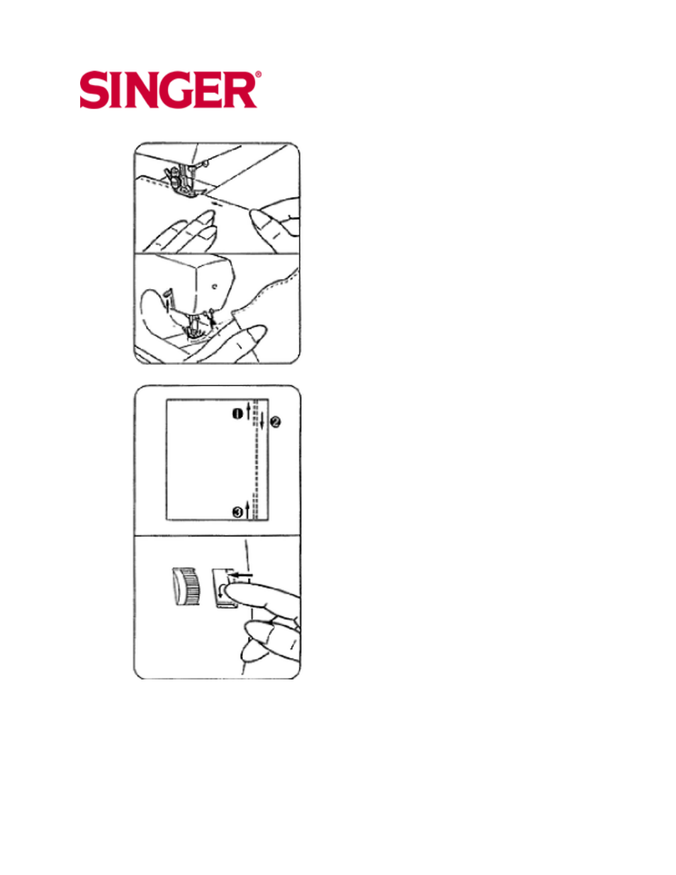 Stitching in reverse, 2 & 5 stitch pattern machines | SINGER 30215 User Manual | Page 18 / 31