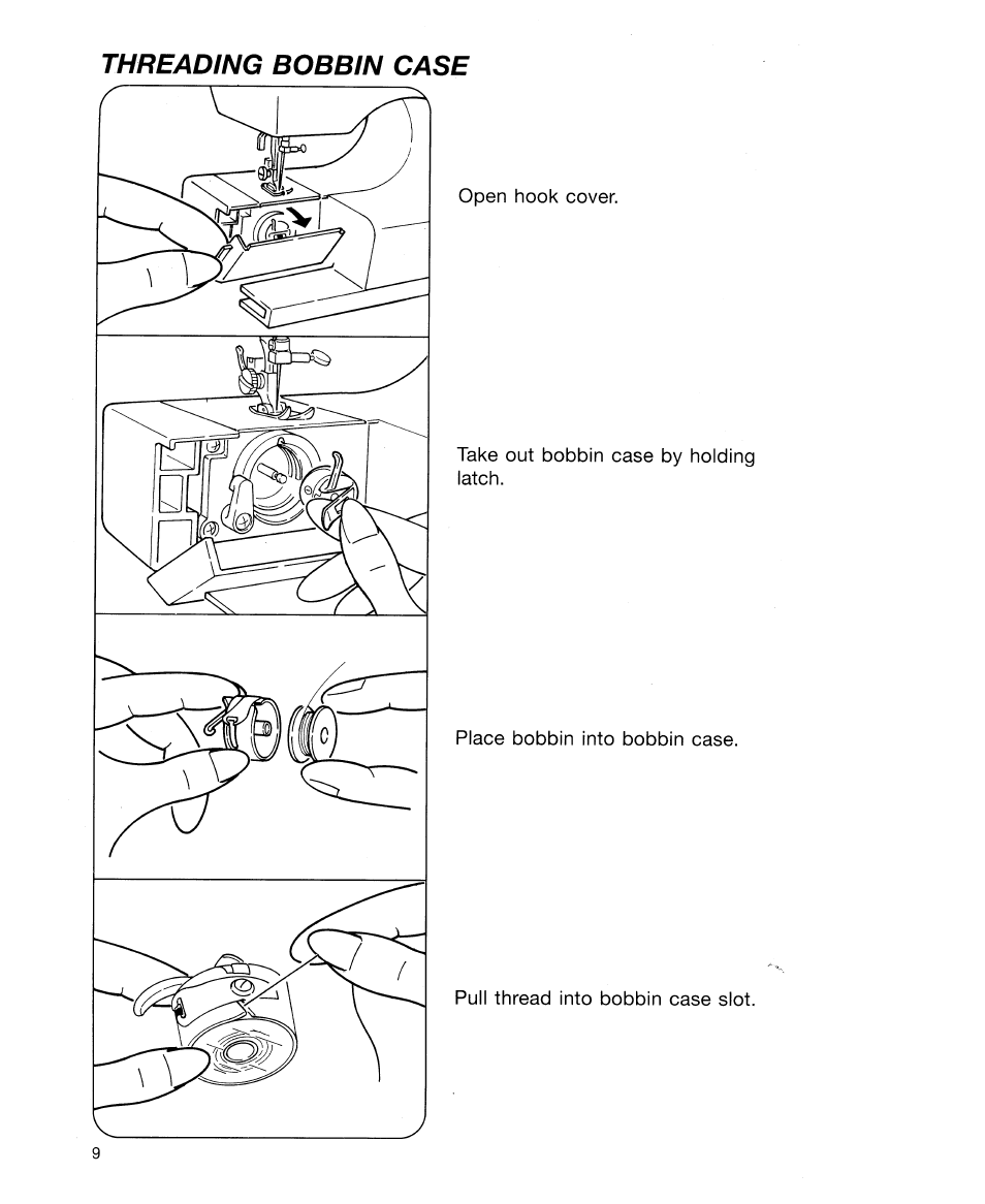 Threading bobbin case | SINGER 30518 User Manual | Page 14 / 36