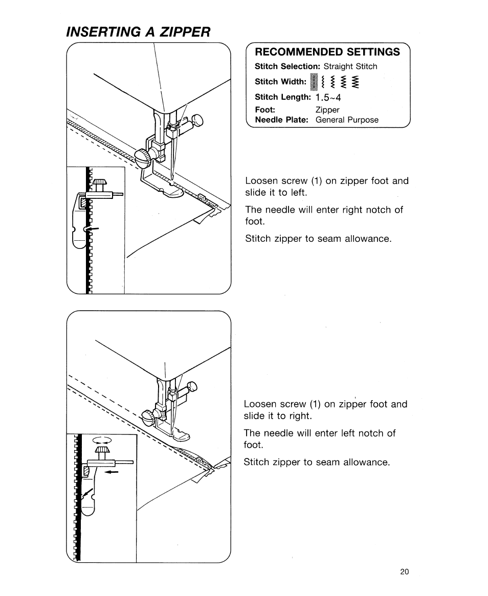 Inserting a zipper | SINGER 30518 User Manual | Page 25 / 36