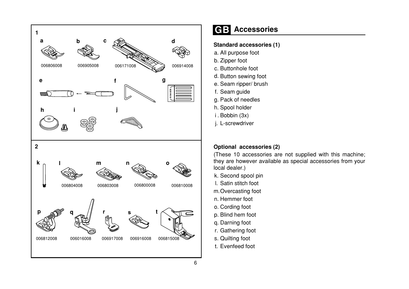 Accessories | SINGER Simple 3116 User Manual | Page 13 / 94
