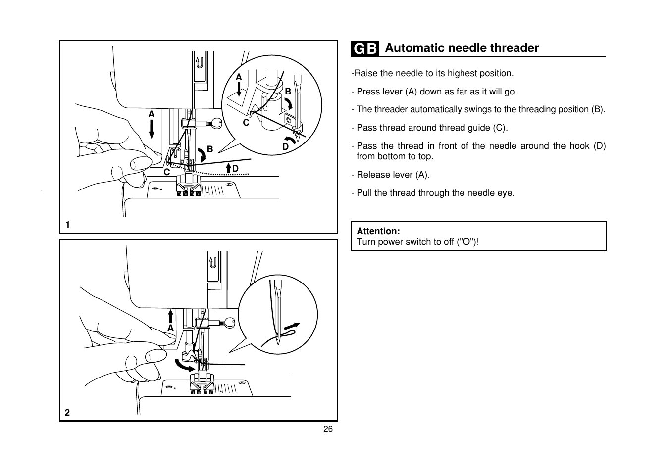 Automatic needle threader | SINGER Simple 3116 User Manual | Page 33 / 94