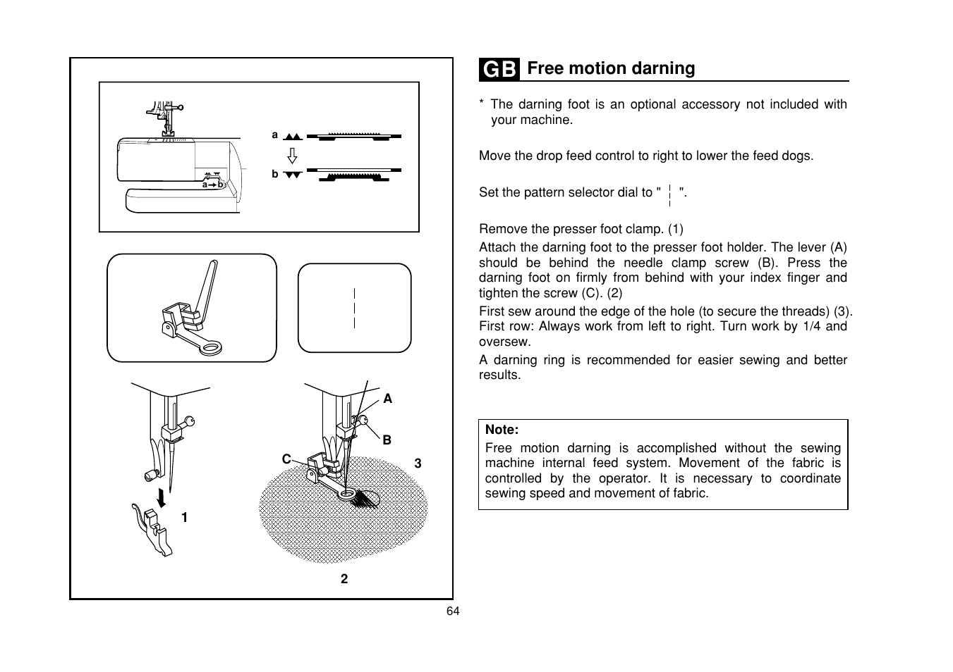 Free motion darning | SINGER Simple 3116 User Manual | Page 71 / 94