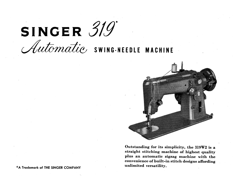SINGER 319K User Manual | Page 3 / 116