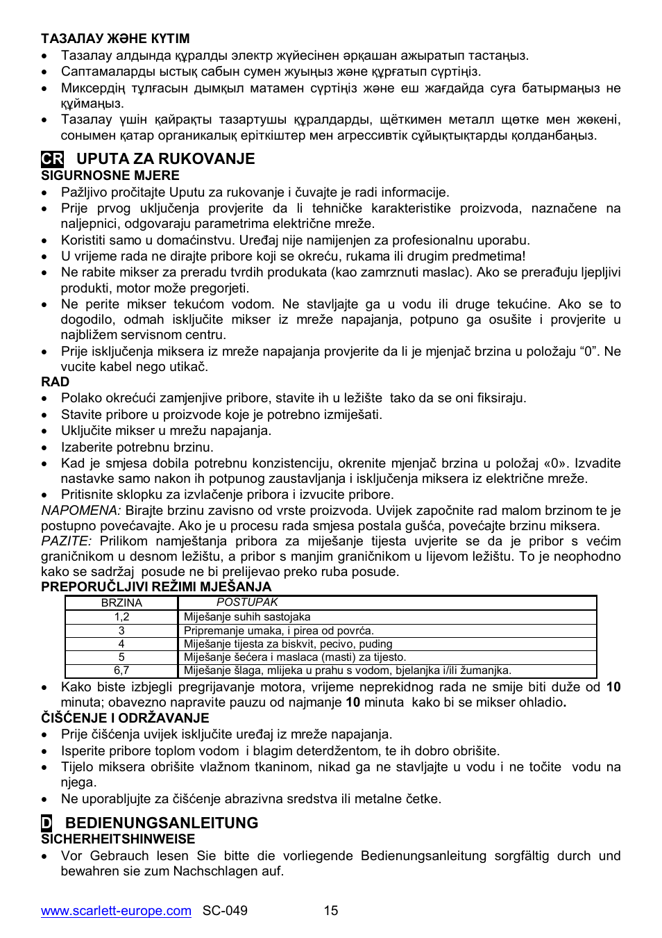 Scarlett SC-049 User Manual | Page 15 / 16