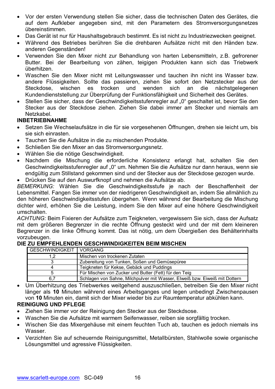 Scarlett SC-049 User Manual | Page 16 / 16