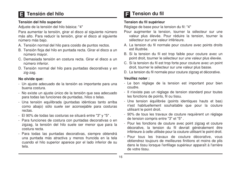 Tensión del hilo, Tension du fil | SINGER 3232 SIMPLE User Manual | Page 23 / 64