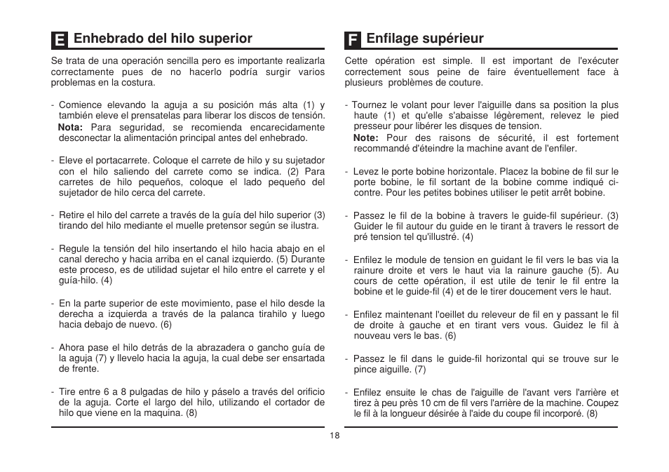 Enhebrado del hilo superior, Enfilage supérieur | SINGER 3232 SIMPLE User Manual | Page 25 / 64
