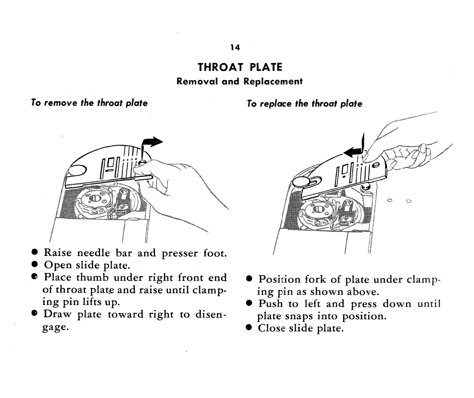 Throat plate | SINGER 1360 Style-O-Matic User Manual | Page 16 / 82