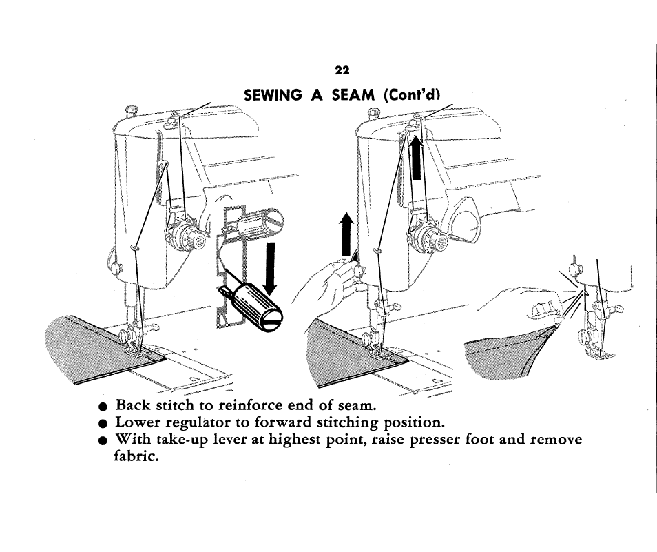 Sewing a seam (confch | SINGER 1360 Style-O-Matic User Manual | Page 24 / 82