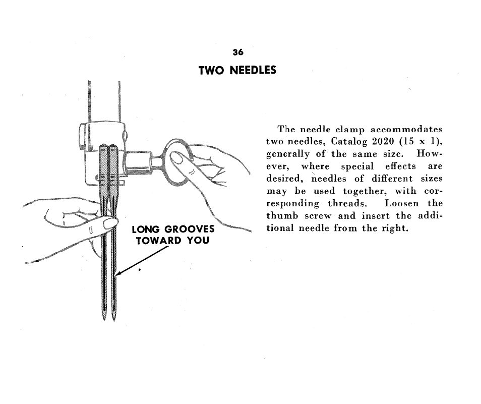 Two needles | SINGER 1360 Style-O-Matic User Manual | Page 38 / 82
