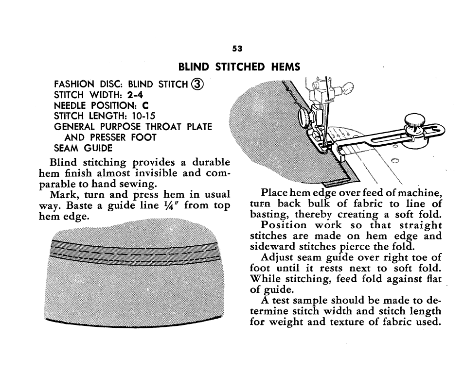 Blind stitched hems | SINGER 1360 Style-O-Matic User Manual | Page 55 / 82