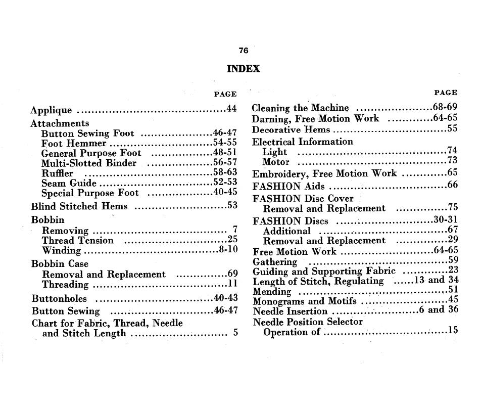 SINGER 1360 Style-O-Matic User Manual | Page 78 / 82
