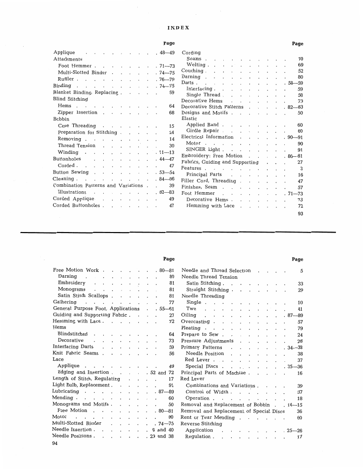 SINGER 401 User Manual | Page 49 / 52