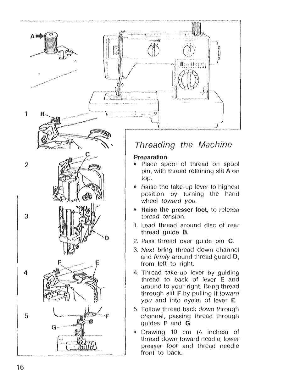 Threading the machine | SINGER 4022 User Manual | Page 18 / 56