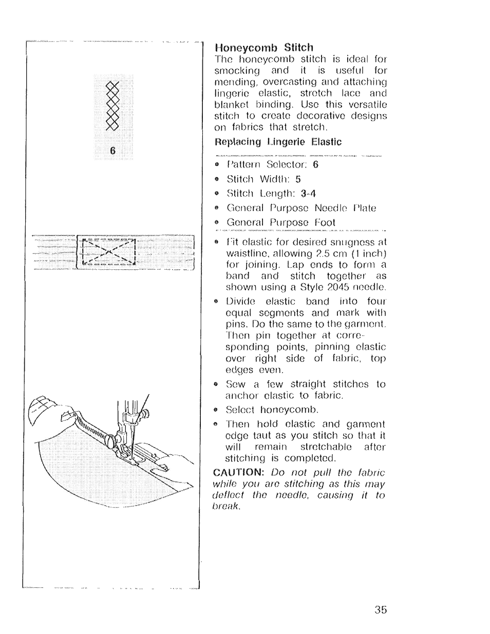 Honeycomb stitch | SINGER 4022 User Manual | Page 37 / 56