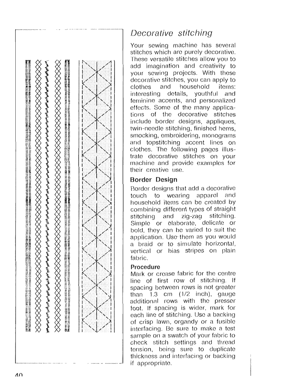 Decorative stitching | SINGER 4022 User Manual | Page 42 / 56