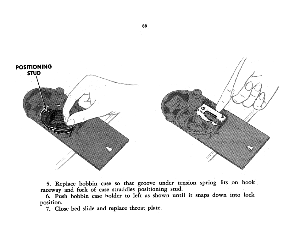 Positioning, Stud | SINGER 401A User Manual | Page 106 / 116