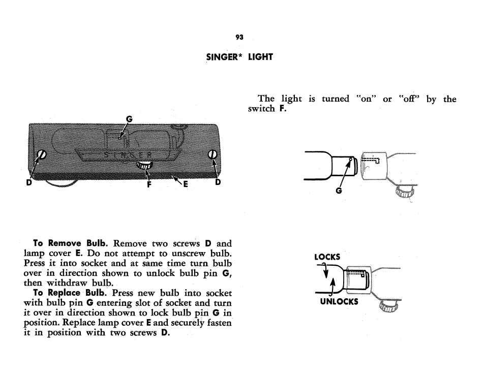 Singer* light | SINGER 401A User Manual | Page 111 / 116