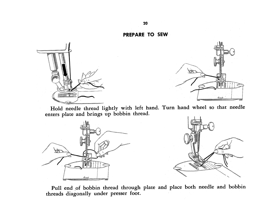 Prepare to sew | SINGER 401A User Manual | Page 22 / 116