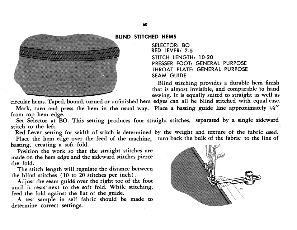Bund stitched hems | SINGER 401A User Manual | Page 78 / 116