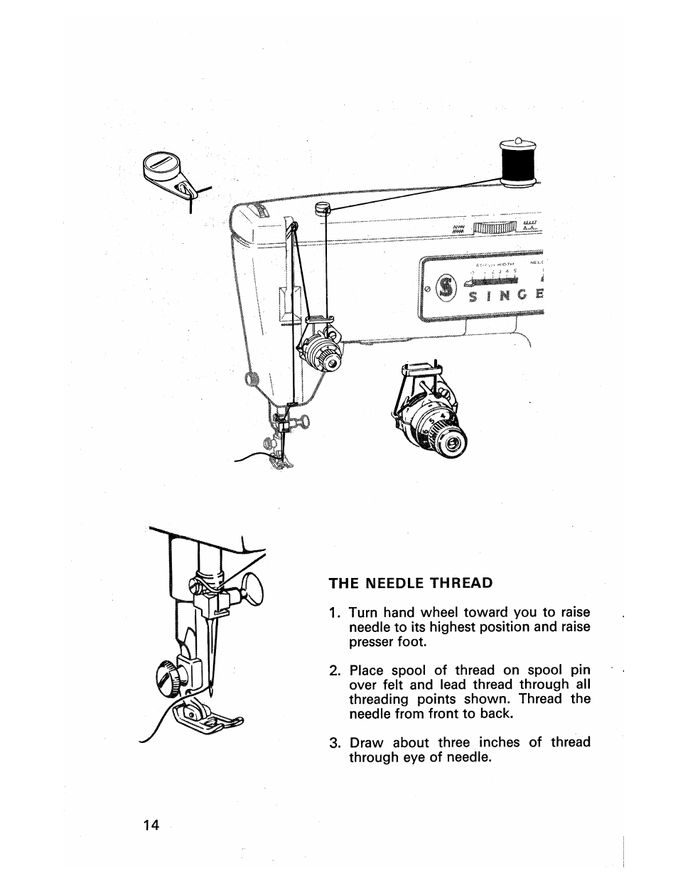The needle thread | SINGER 413 User Manual | Page 16 / 64