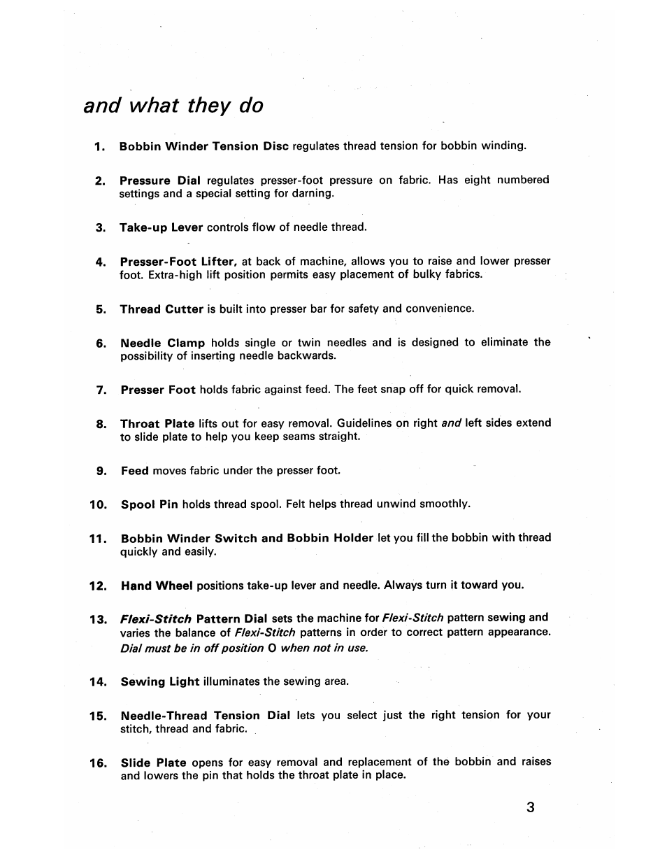 And what they do, Singer sewing machine | SINGER 413 User Manual | Page 5 / 64