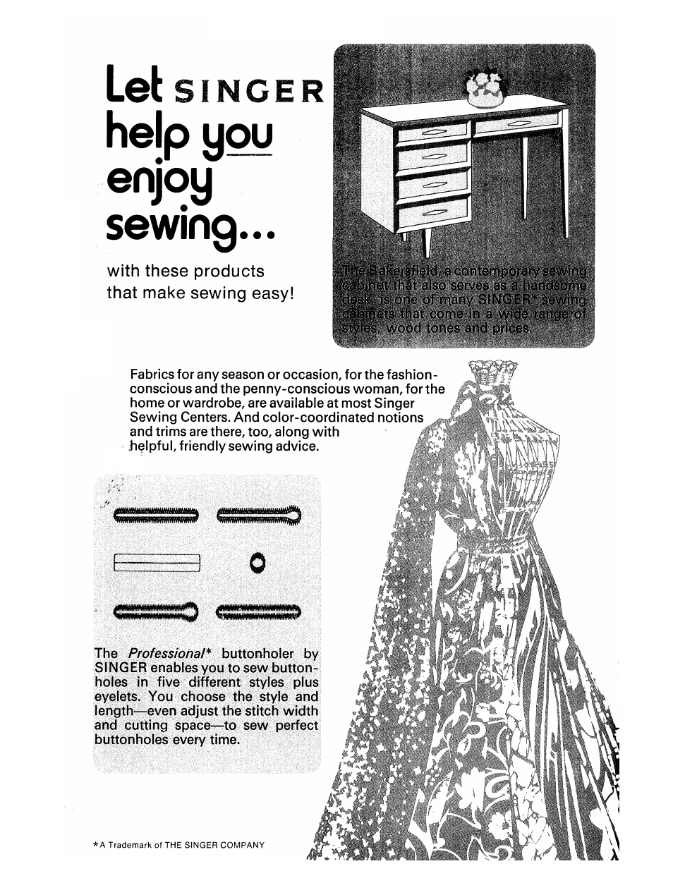 Singer, Help you enjoy sewing | SINGER 413 User Manual | Page 64 / 64