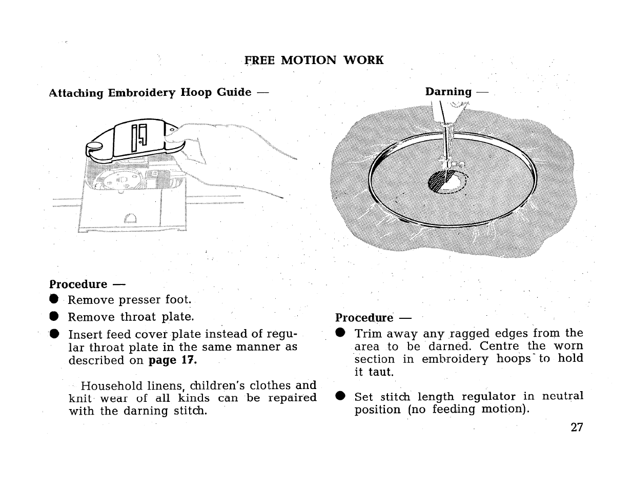 Page 17, Procedure | SINGER 414 User Manual | Page 29 / 64