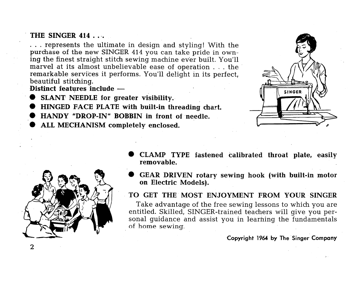 SINGER 414 User Manual | Page 4 / 64