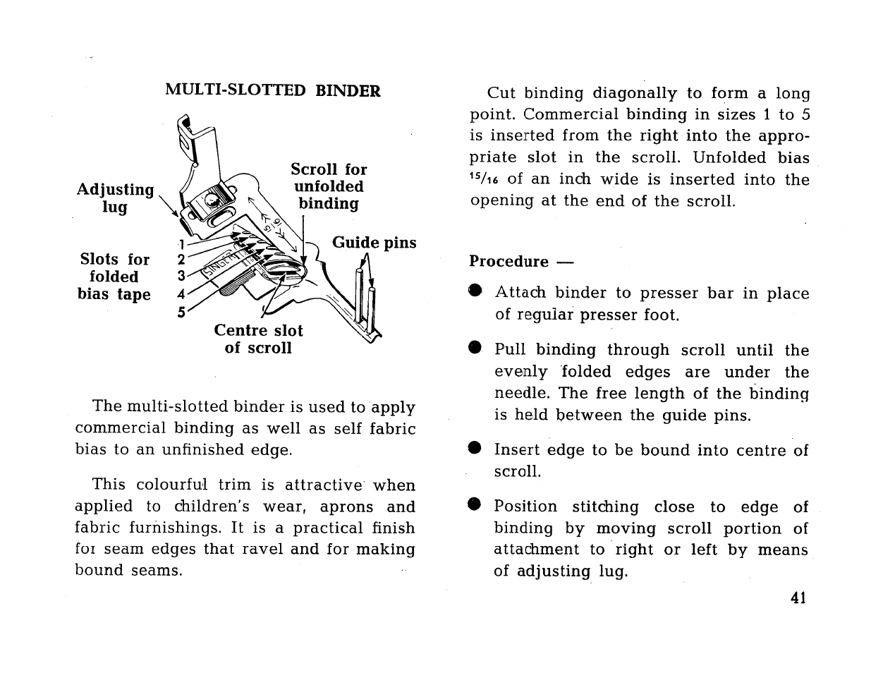 Procedure | SINGER 414 User Manual | Page 43 / 64