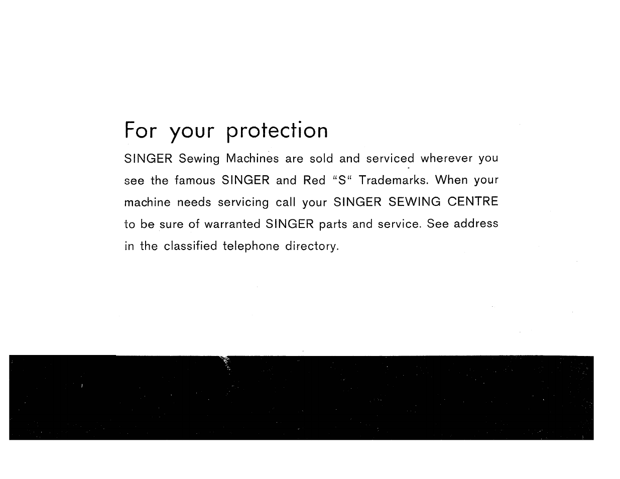 For your protection | SINGER 414 User Manual | Page 64 / 64