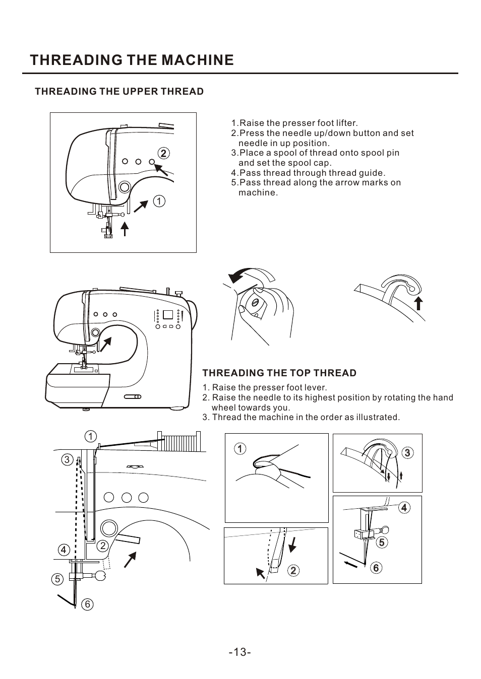 Threading the machine | SINGER 4166 User Manual | Page 15 / 104