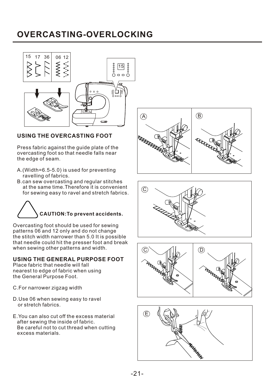 Overcasting-overlocking | SINGER 4166 User Manual | Page 23 / 104