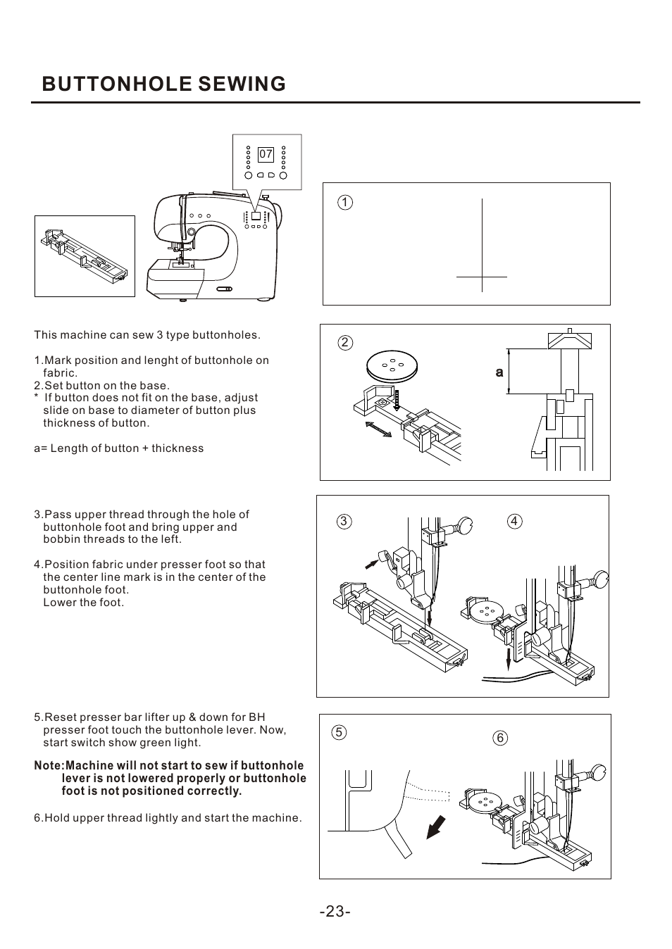 Buttonhole sewing | SINGER 4166 User Manual | Page 25 / 104