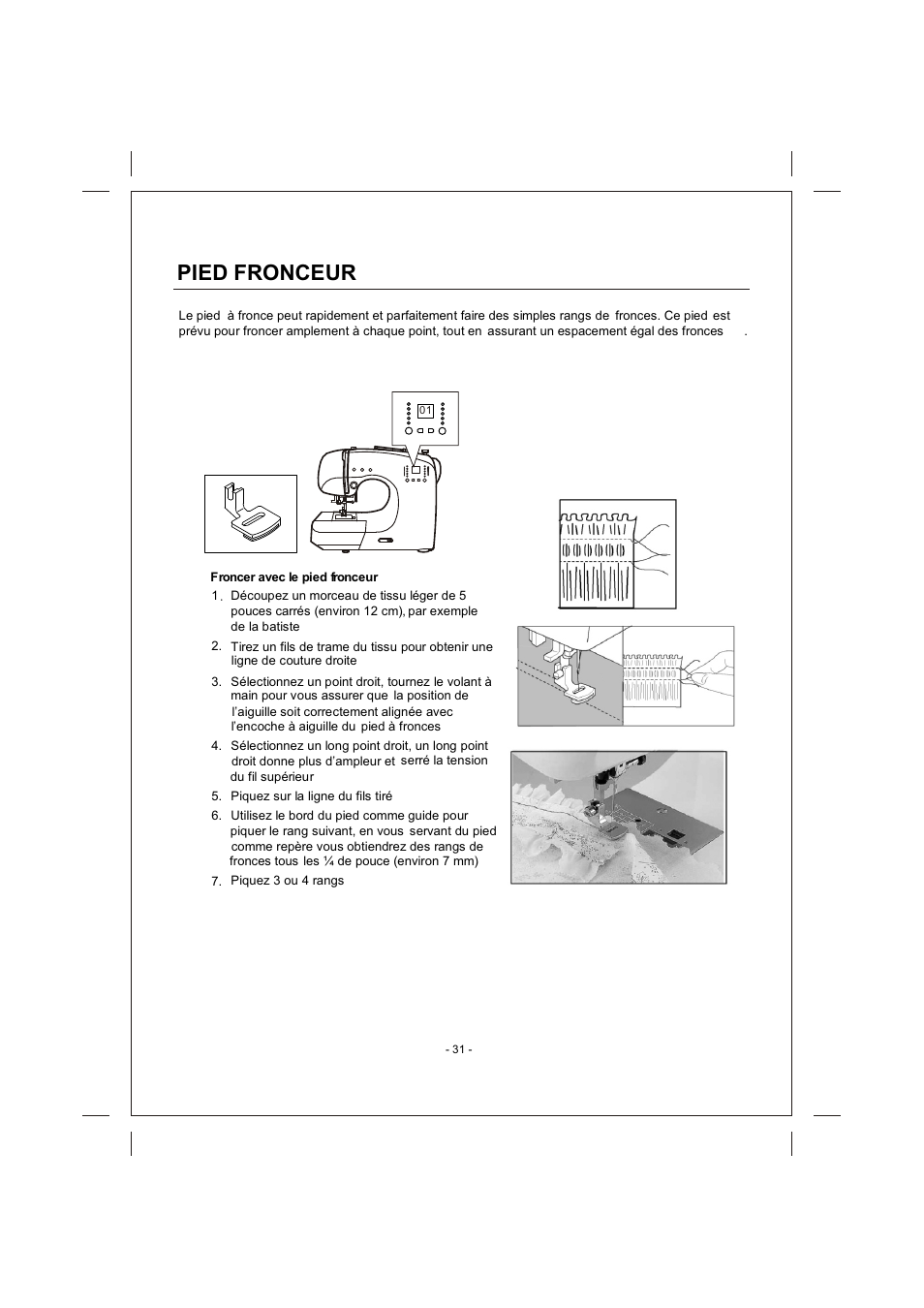 頁面 31, Pied fronceur | SINGER 4166 User Manual | Page 65 / 104