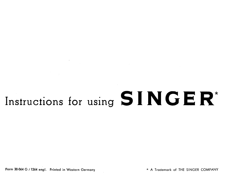 Singer | SINGER 431 User Manual | Page 2 / 100