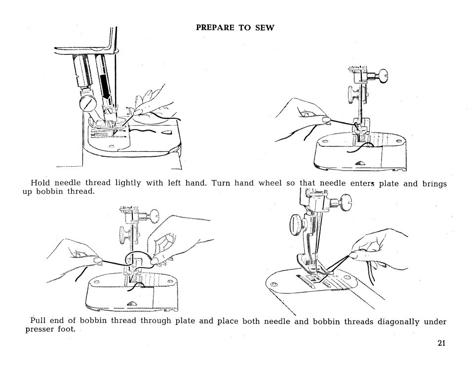 Prepare to sew | SINGER 431 User Manual | Page 23 / 100