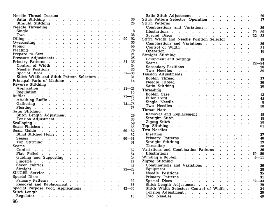 SINGER 431 User Manual | Page 98 / 100