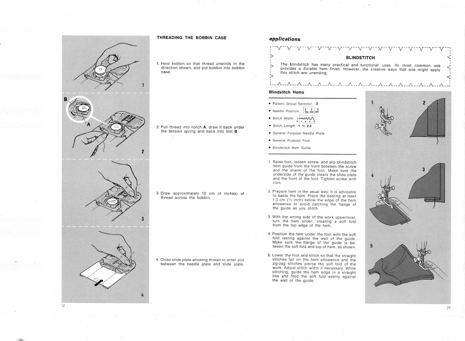 Applications, Blindstitch | SINGER 4314 User Manual | Page 31 / 44