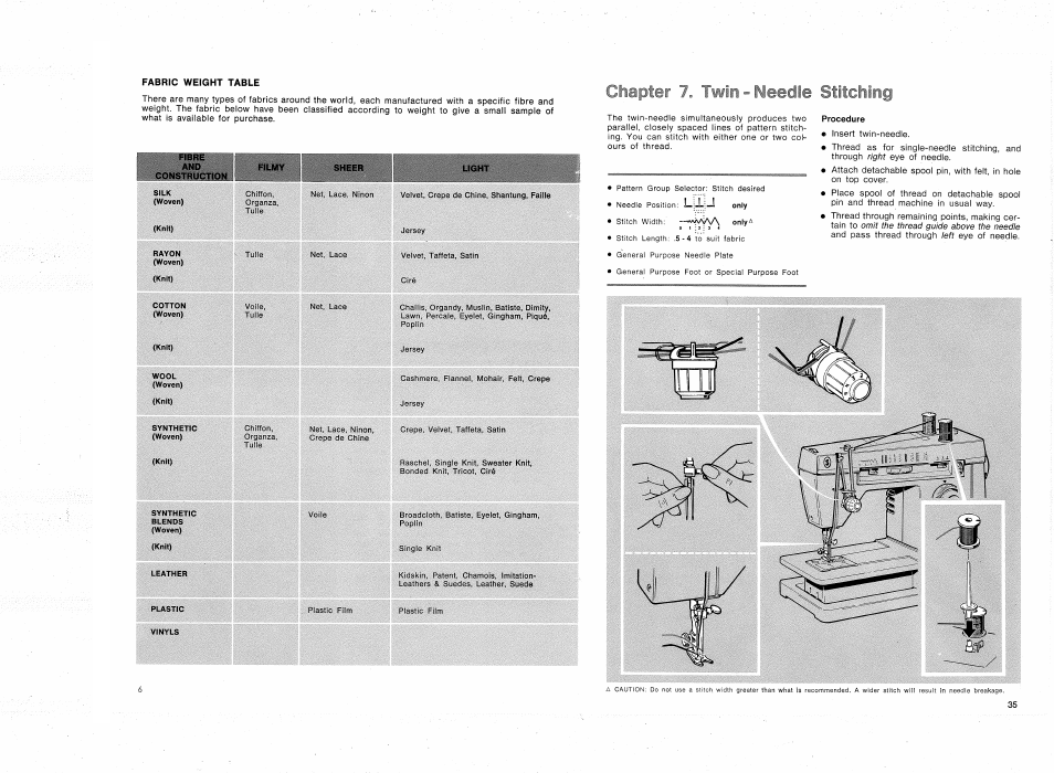 Chapter 7. twin - needle stitching, Chapter 7. twin-needle stitching, Twin | Chapter 7, Needle stitching | SINGER 4314 User Manual | Page 37 / 44