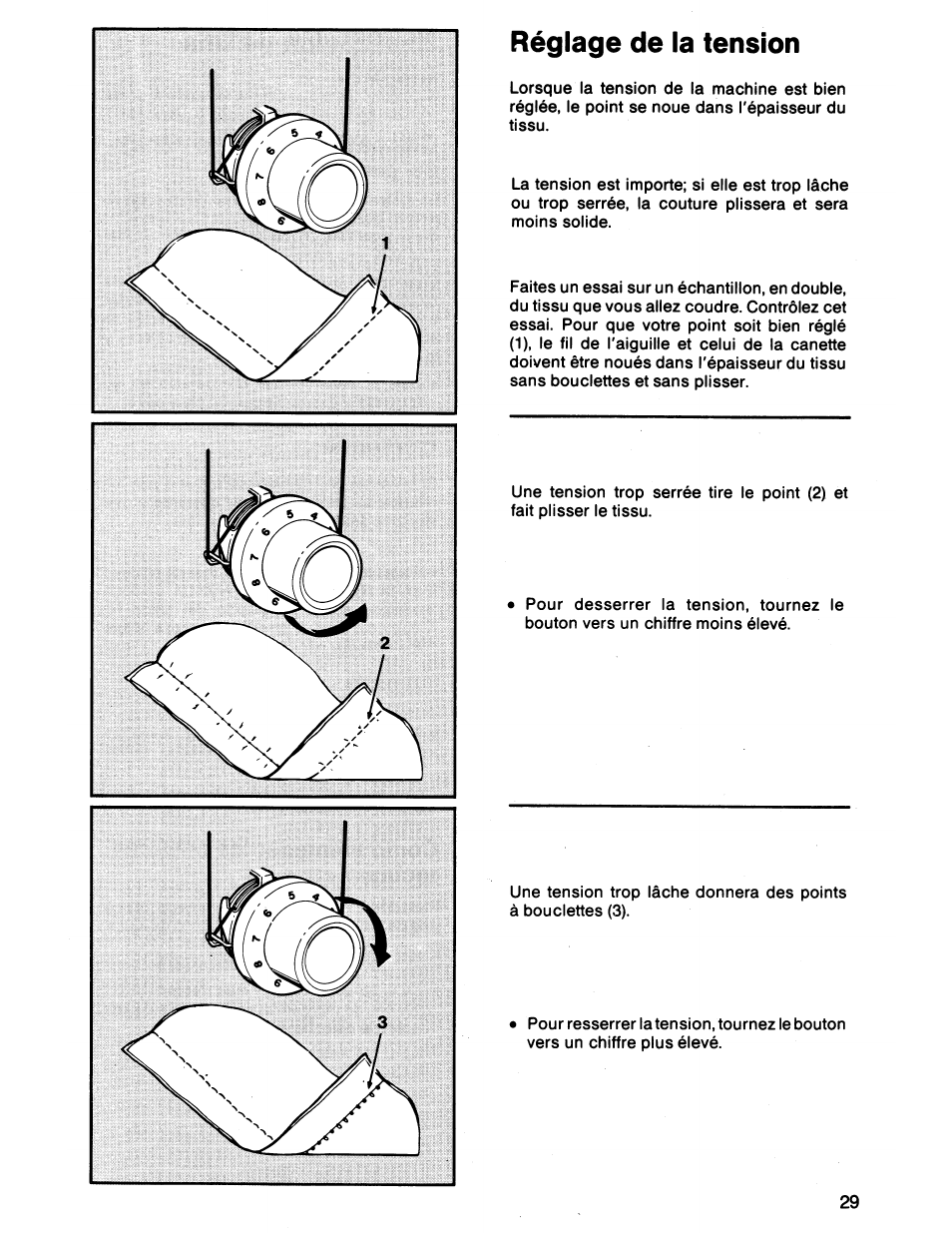 Réglage de la tension, Réglage de la tension du fil | SINGER 7011 User Manual | Page 31 / 78