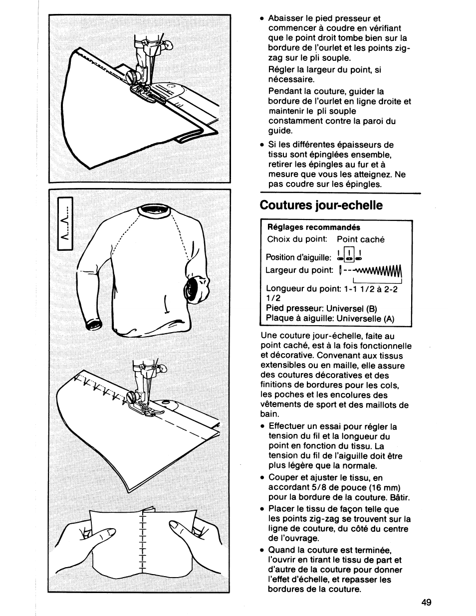 Coutures jour-echelle | SINGER 7011 User Manual | Page 51 / 78