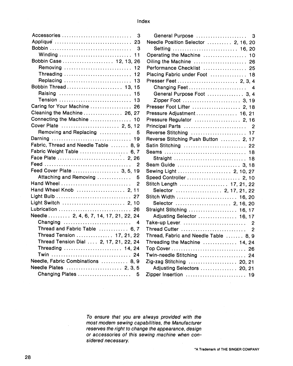 SINGER 5102 User Manual | Page 30 / 32