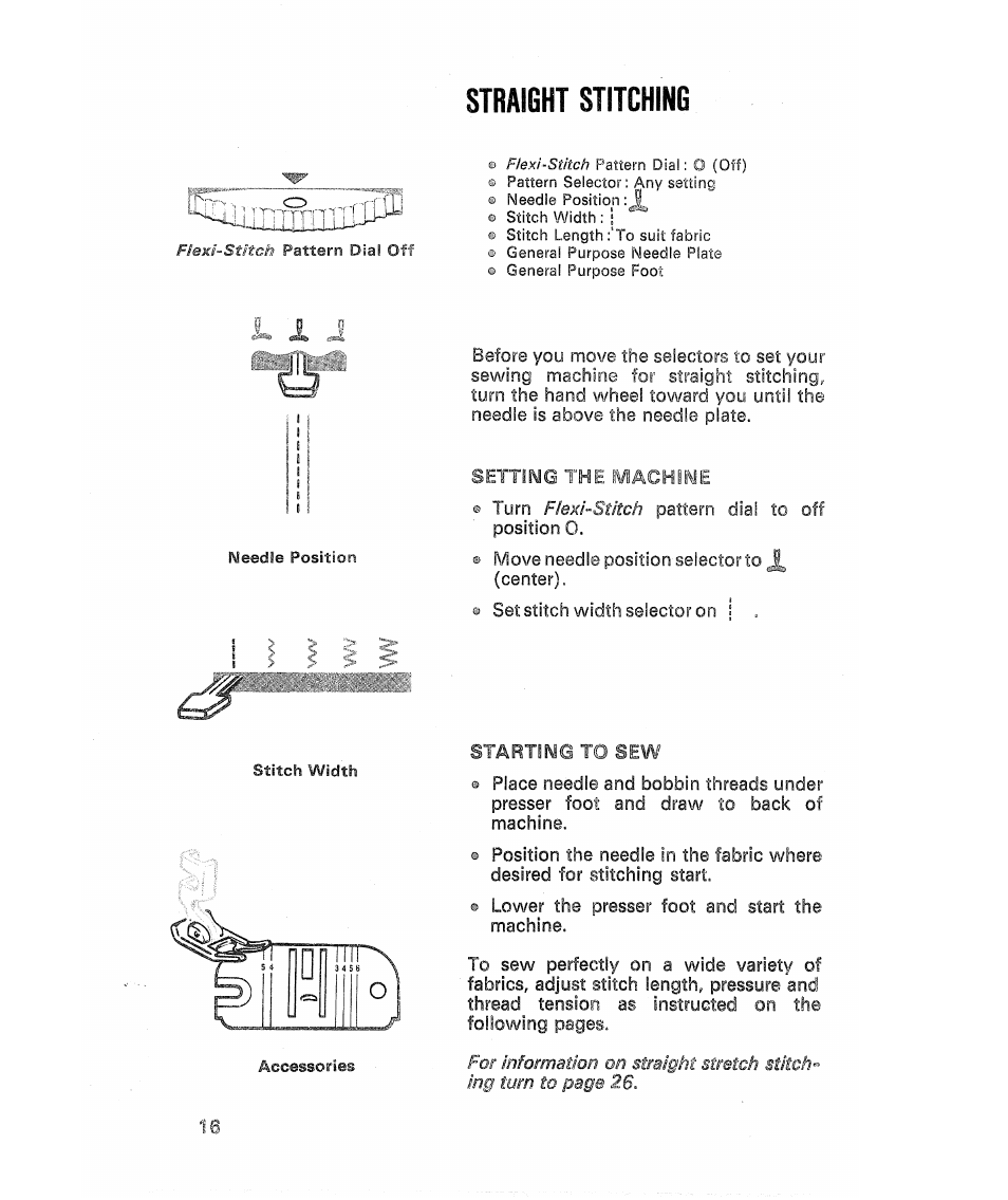 Straight stitching | SINGER 513 Stylist User Manual | Page 18 / 64