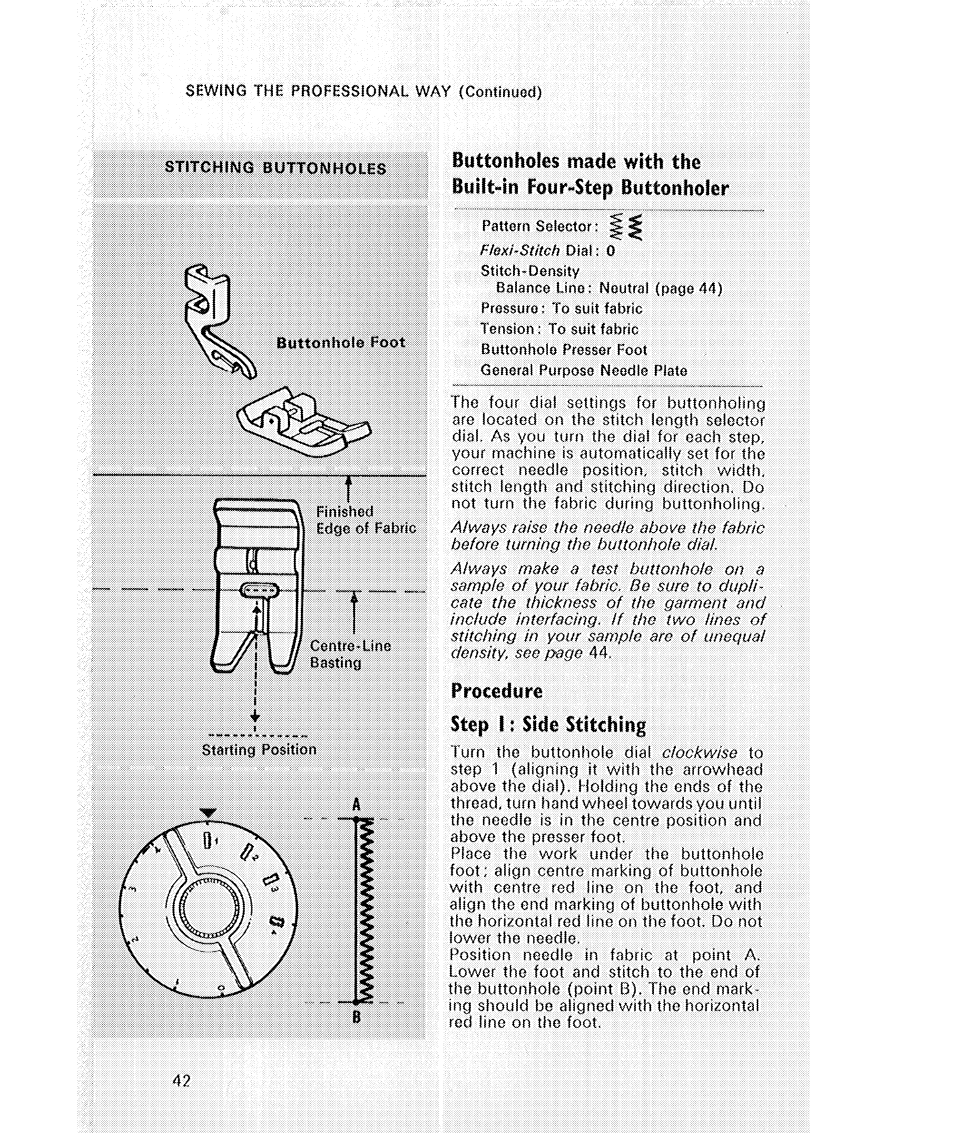 Procedure, Step i; side stitching, Procedure step i; side stitching | SINGER 514 User Manual | Page 44 / 70