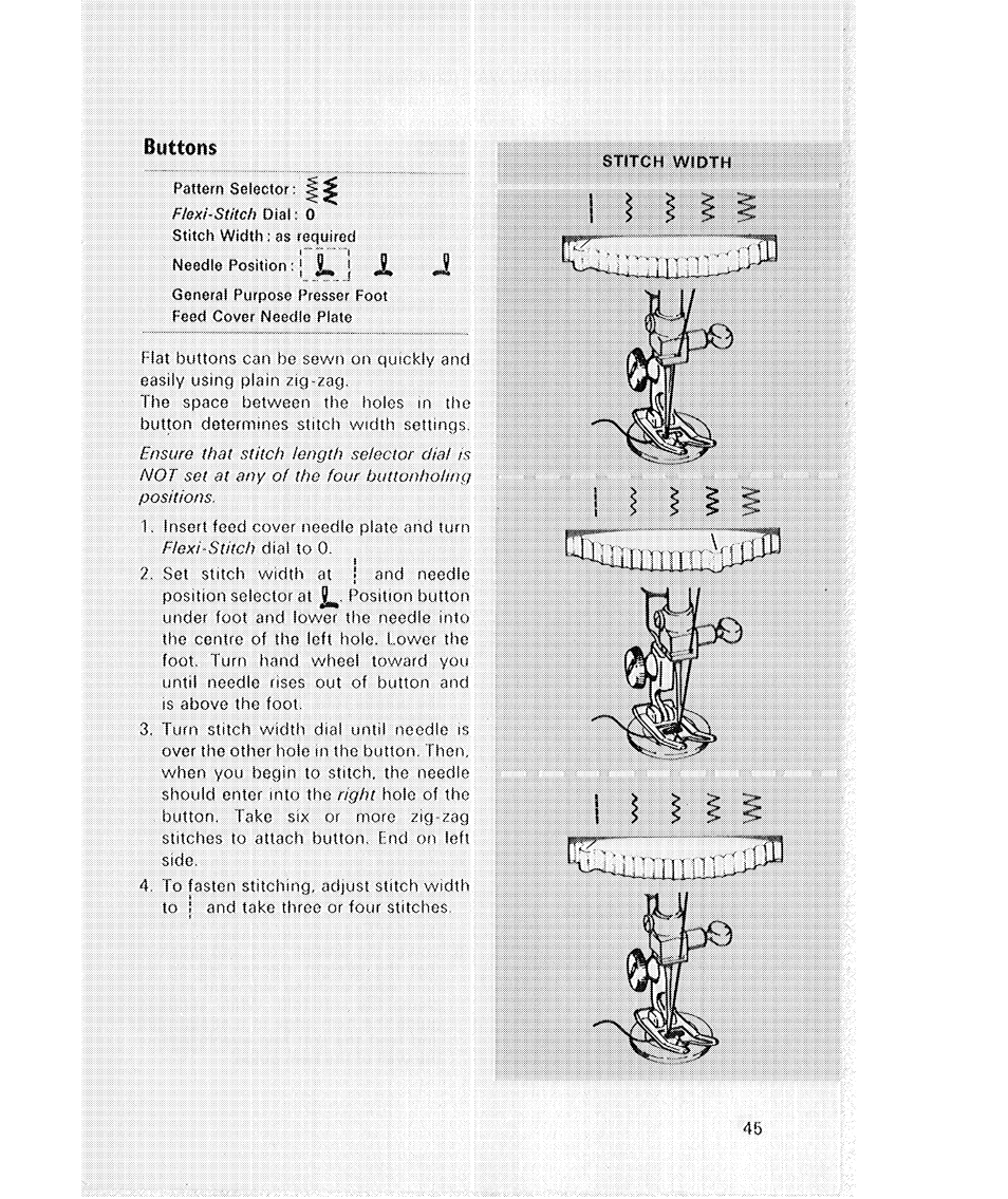 Buttons | SINGER 514 User Manual | Page 47 / 70