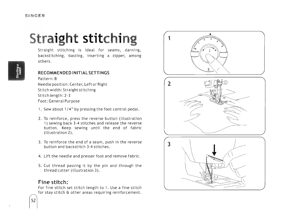 Straight stitching | SINGER 5160 User Manual | Page 54 / 125