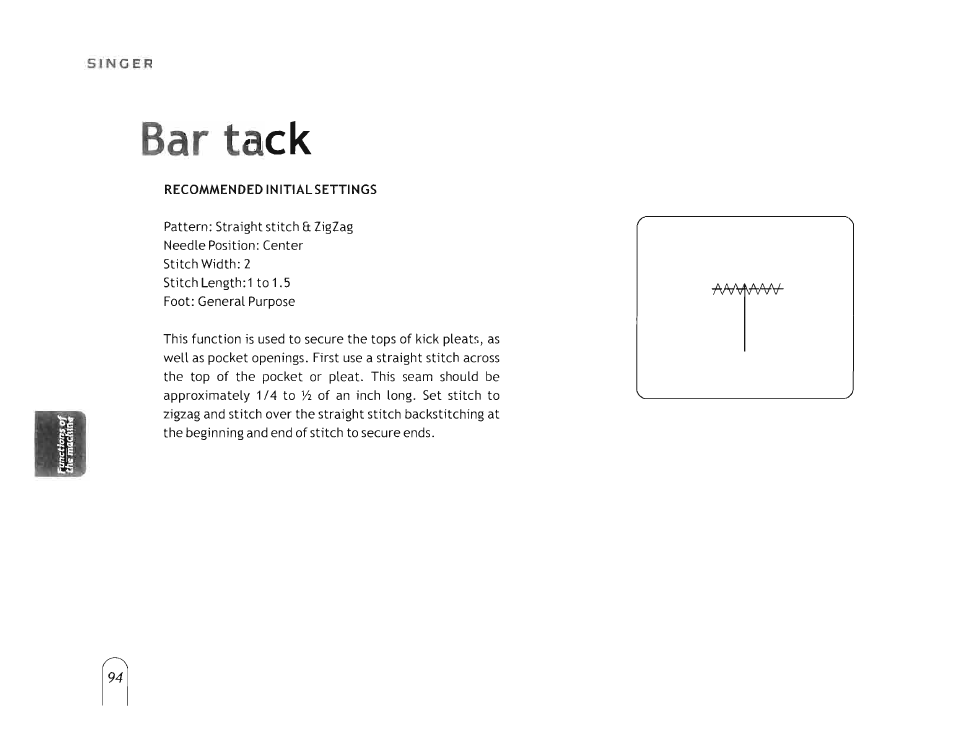 Bar tack | SINGER 5160 User Manual | Page 96 / 125